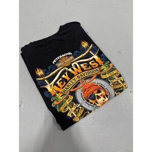 2017 Harley Davidson T-Shirt Key West Florida Skeleton Skull Graphic Navy 2XL
